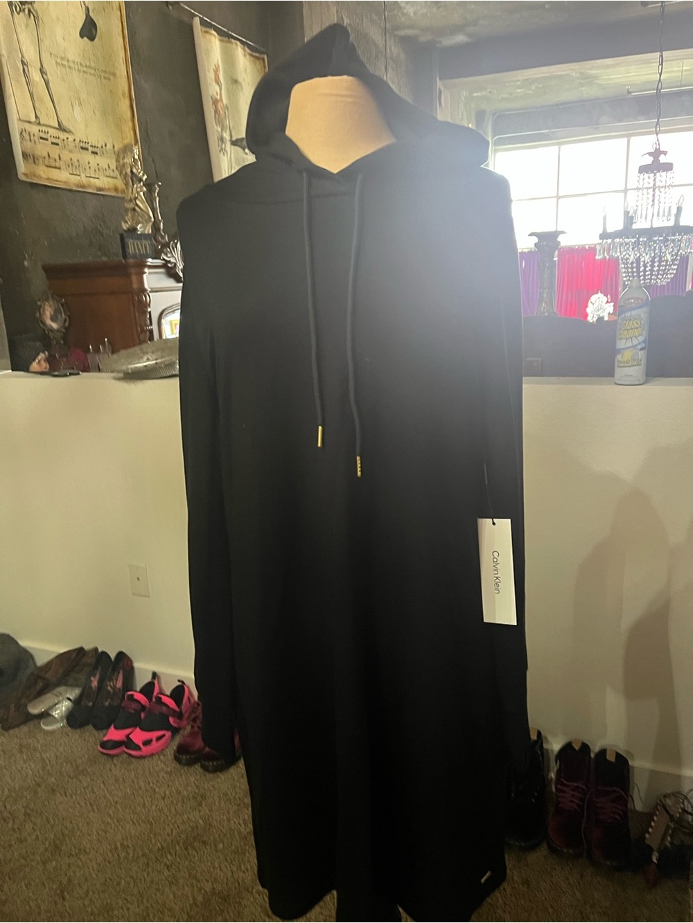 Calvin Klein Black Hooded Dress
